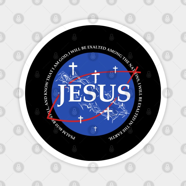 Jesus Nasa Faith over Fear Faith based Bible Verse Magnet by Caskara